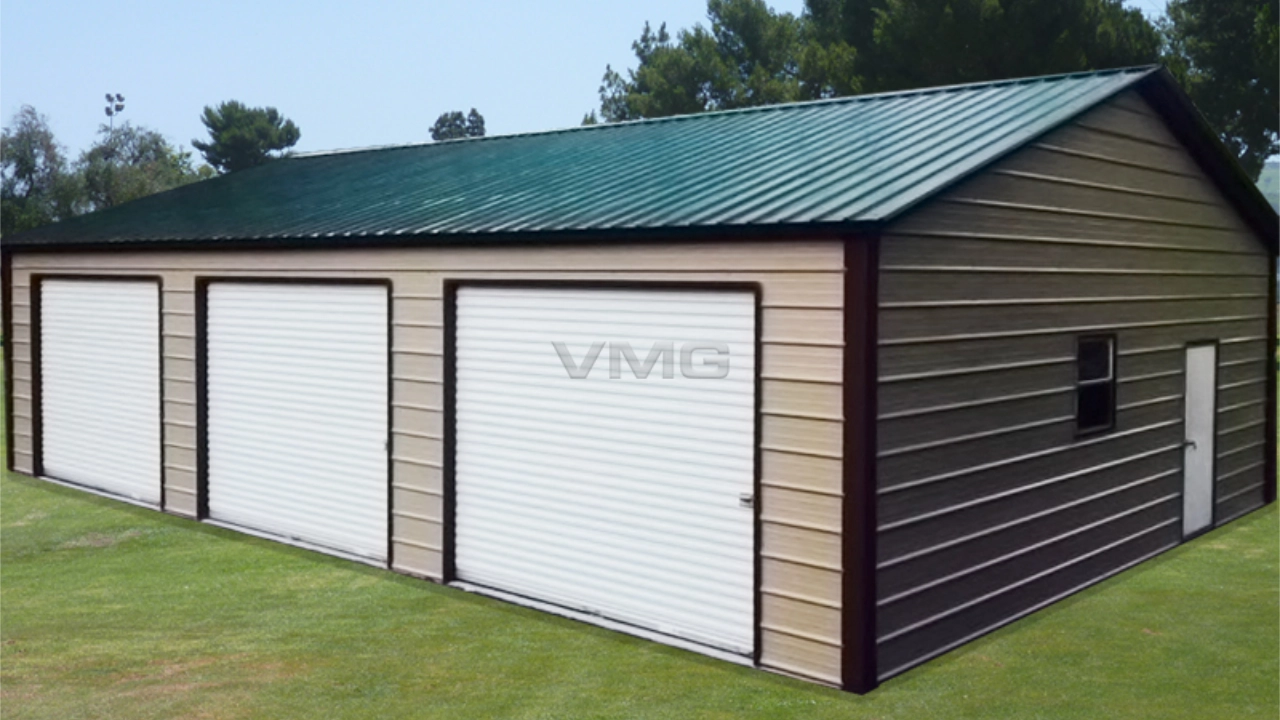 30x41x12 Three Car Metal Garage