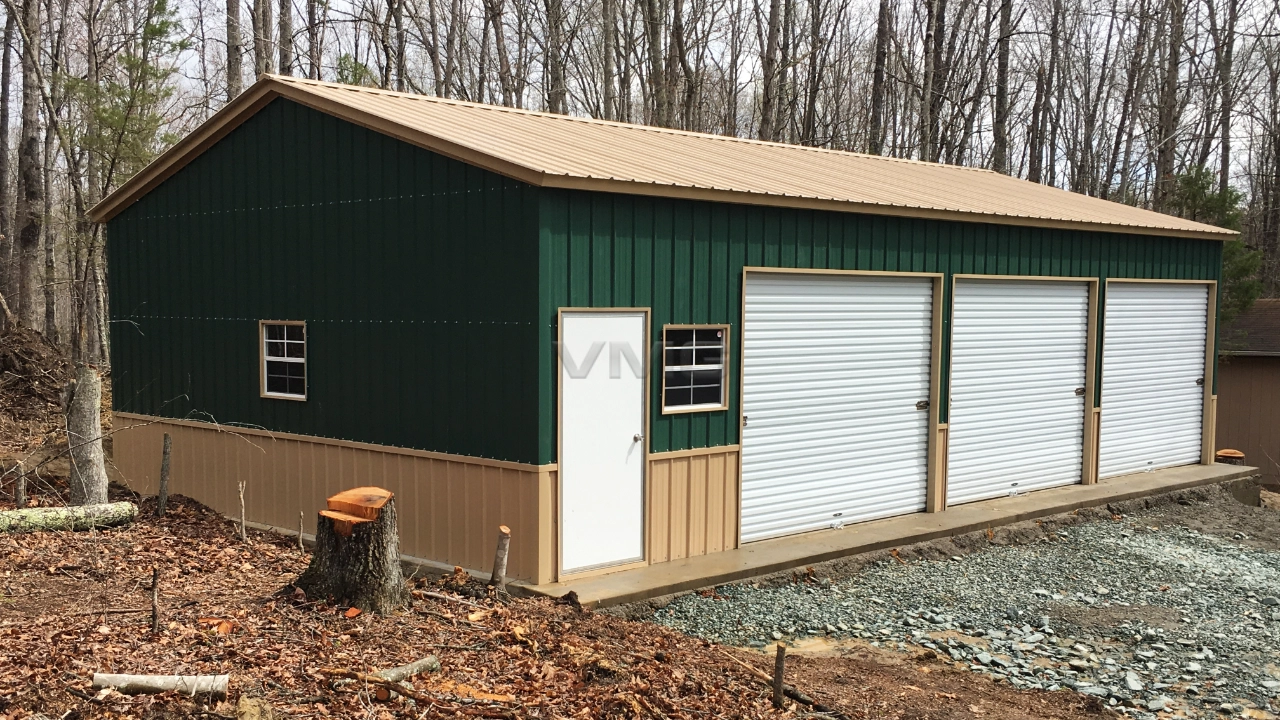 30x46x12 Triple Wide Steel Garage
