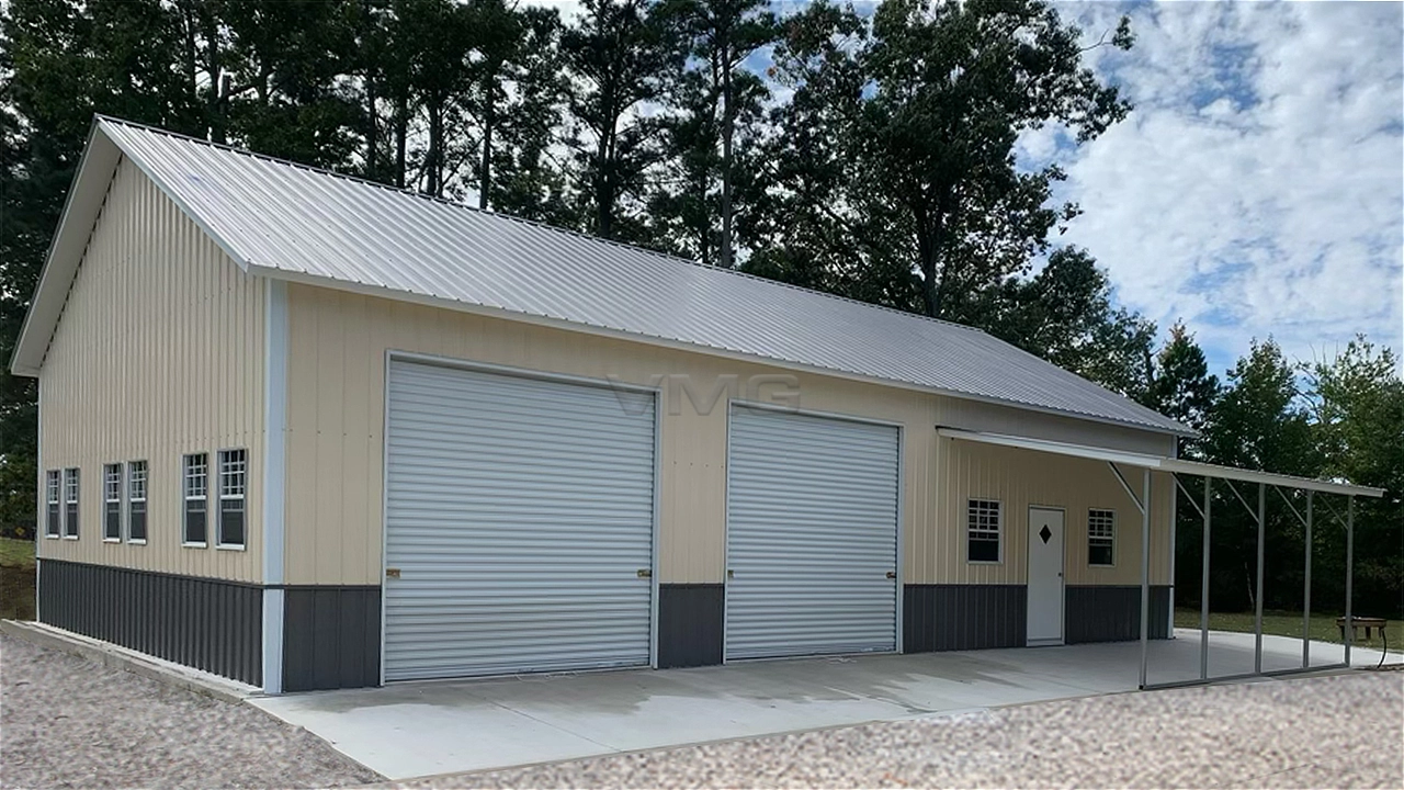 30x61x12 Commercial Building with Lean-To