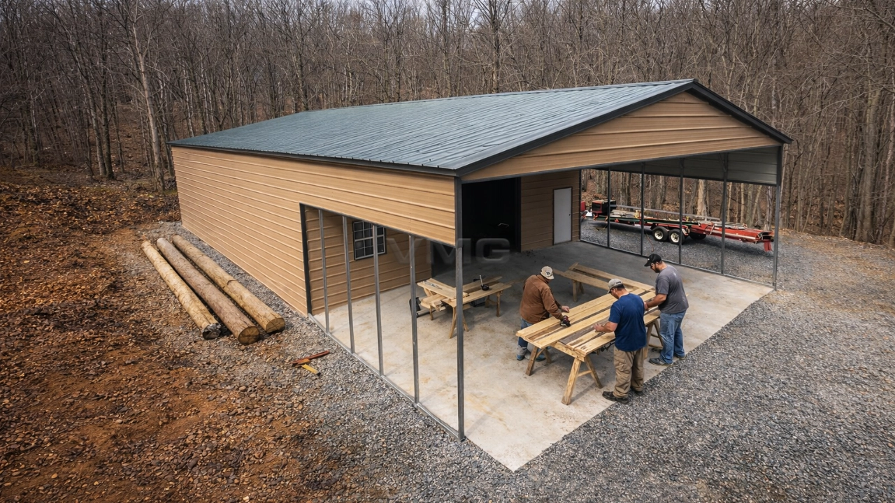 30x65x12 Steel Utility Building