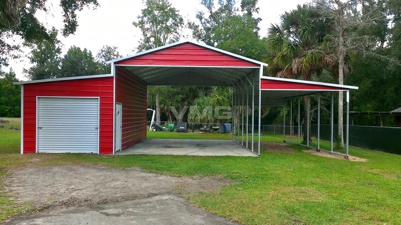 42x26x11 Red Steel Barn