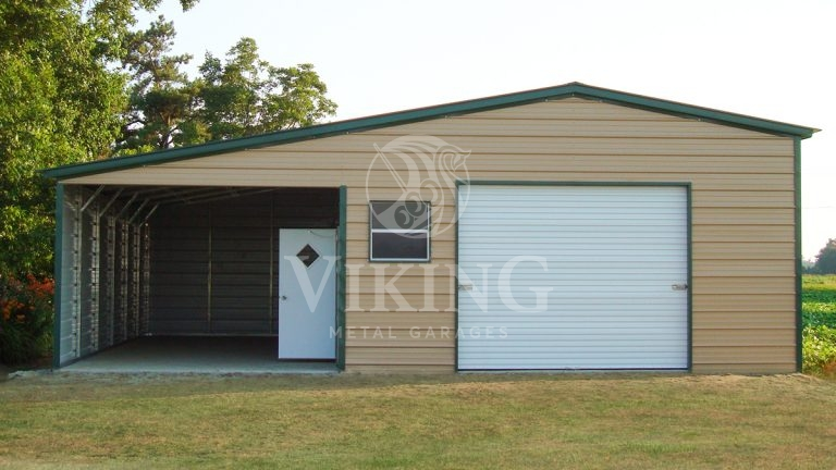 20x30x11 Vertical Garage with Lean-To