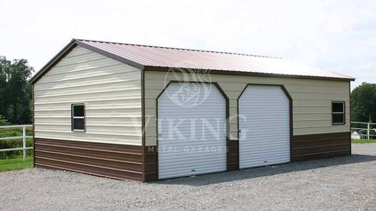 24x30x10 Vertical Roof Side Entry Garage