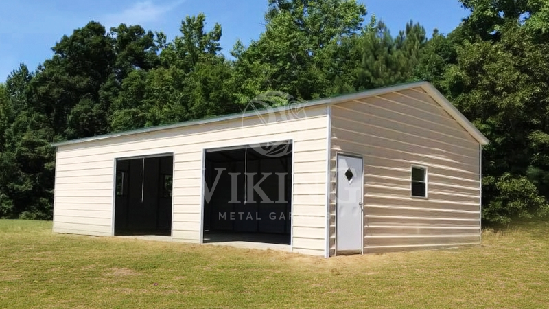 Enclosed 5-Bay Side Entry Metal Garage