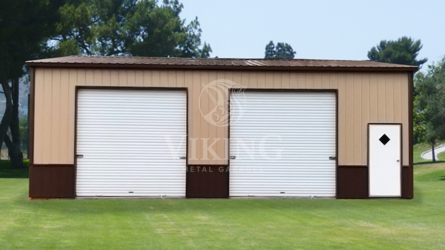 30x35x10 All Vertical Side Entry Deluxe Garage Viking Metal Garages