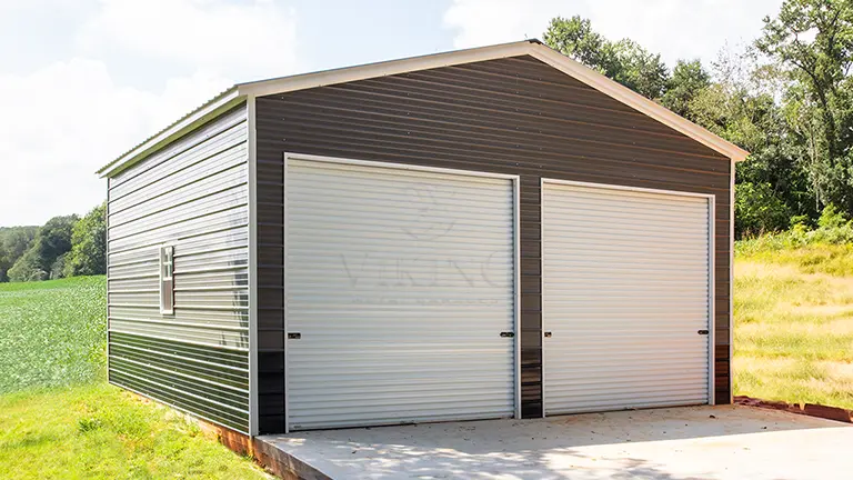 24’x25’x12′ Two Car Metal Garage