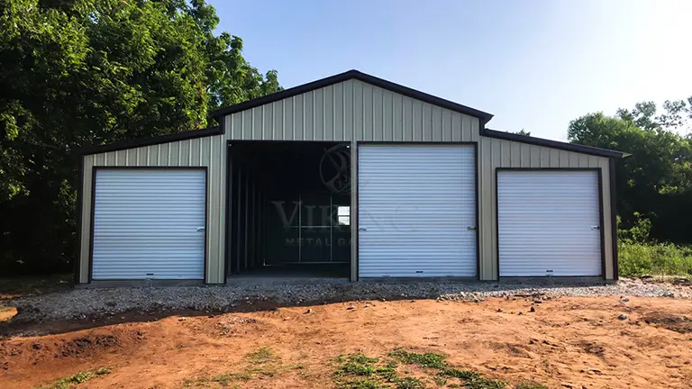40'x25'x12' Metal Barn Building Front View