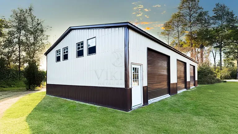 30x40x12 Two Tone Metal Garage